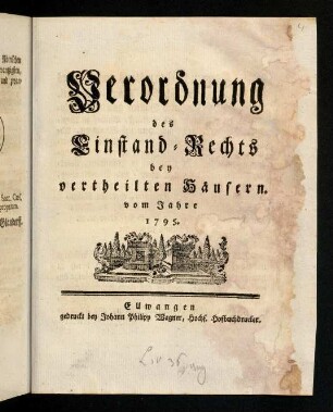 1-4, Verordnung des Einstand-Rechts