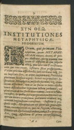 Institutiones Metaphysicae.
