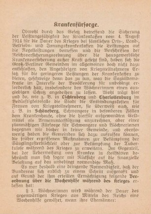 Krankenfürsorge