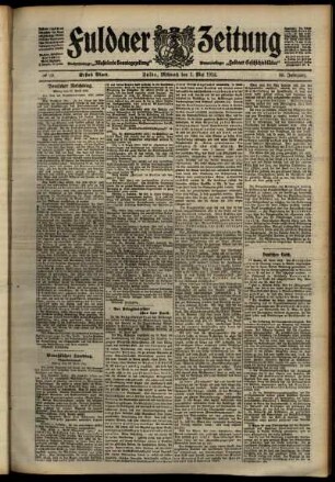 Erste Ausgabe vom Mittwoch, den 01. Mai 1912.