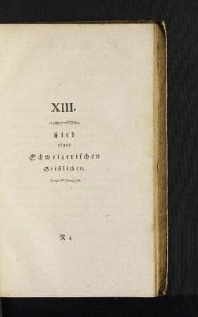 XIII. Lied eines Schweizerischen Geistlichen.