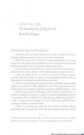 The canonization of May fourth
