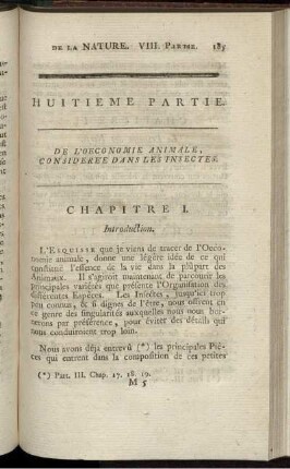 Huitieme Partie. De L' Oeconomie Animale, Consideree Dans Les Insectes.