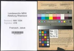 Entnazifizierung Jakob Franosch , geb. 25.06.1889 (Kassierer)