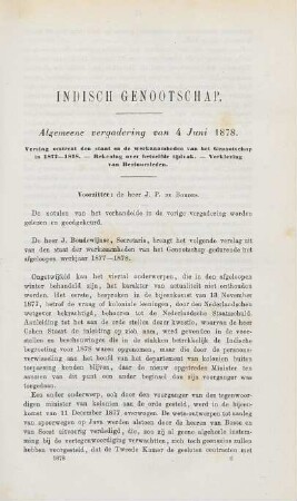 Algemeene vergadering van 4 Juni 1878