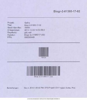 Freuden-Wuntsch/ In welchem Auff den erfreulichen Namens-Tag Andreas Seinem Hochgeehrten Herrn Vater/ (Titul.) Herrn M. Andreae Reyhern/ des Fürstl. Gymnasii allhier wolverdientem und treufleissigen Rectori, Seine kindliche Schuldigkeit Bey Demüthiger Uberreichung gegenwärtigen Abdrucks abermals an Tag gibt Dessen gehorsamer Sohn Christoph. Reyher