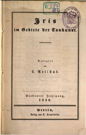 Iris im Gebiete der Tonkunst. 7. 1836