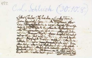 Brief an Carl Ludwig Schleich