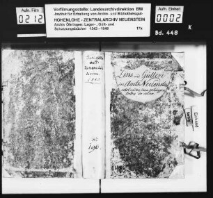 Zins- und Gültbuch über das Amt Neuenstein (fortgeführtes Exemplar mit nichtdatierten Nachträgen).