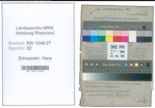 Entnazifizierung Hans Schuessler , geb. 23.11.1887 (Angestellter)