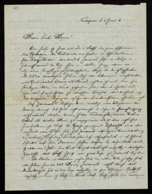 Brief an Mama, 06.06.1911, Tendaguru