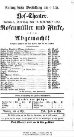 Rosenmüller und Finke, oder: Abgemacht!