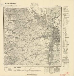 1677 Danzig, Topographische Karte 1:25000 (4cm - Karte)