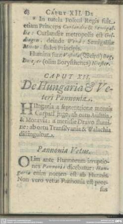 Caput XII. De Hungaria & Veteri Pannonia
