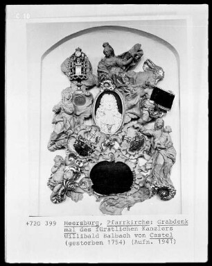 Grabdenkmal des fürstlichen Kanzlers Willibald Balbach von Castel, gestorben 1745