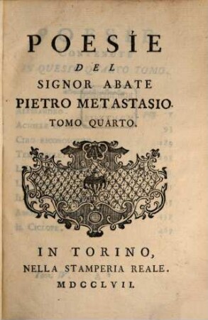 Poesie del Signor Abate Pietro Metastasio. 4