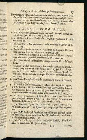 67-73, Octav. Et Form. Minor.