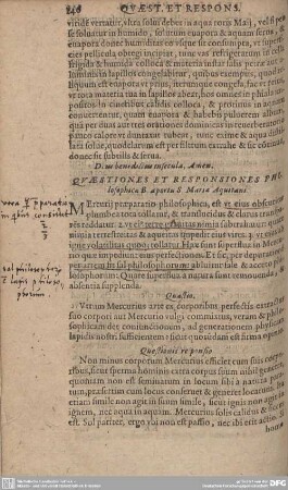 QUAESTIONES ET RESPONSIONES Philosophica B. aprotu S Mariae Aquitani.