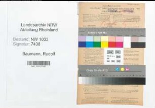 Entnazifizierung Rudolf Baumann , geb. 24.08.1917 (Kaufm.Angest.)