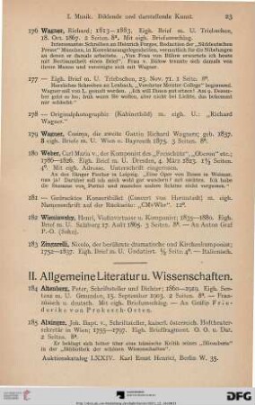 II. Allgemeine Literatur u. Wissenschaften (Nr. 184-505)