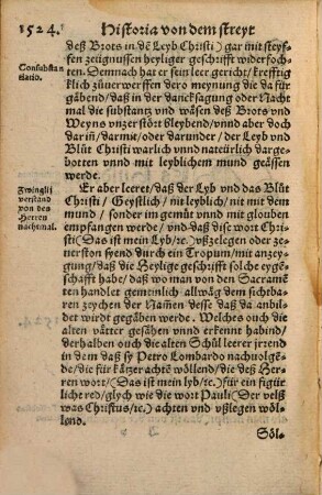 Historia oder Gschicht von dem Ursprung und Fürgang der grossen zwyspaltung ... zwischen D. M. Luther u. H. Zwingli ... von wägen deß Herren Nachtmals ...