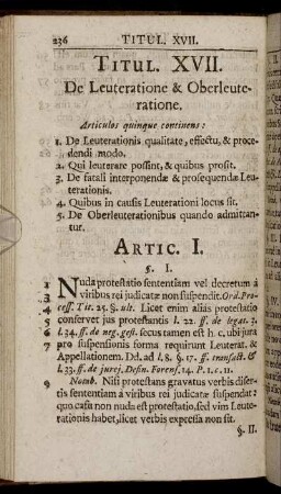 Titul. XVII. De Leuteratione & Oberleuteratione.