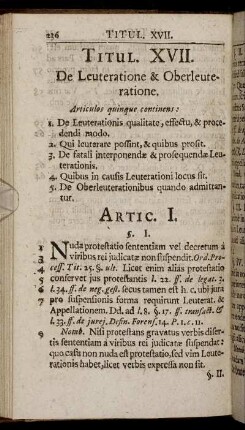 Titul. XVII. De Leuteratione & Oberleuteratione.