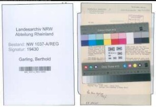 Entnazifizierung Berthold Garling , geb. 14.06.1908 (Betriebswirtschaftler)