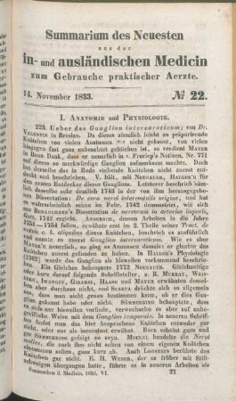 14. November 1833. No 22.
