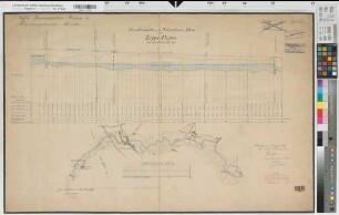 Lippe: Nivellements und Situations-Plan des Lippe-Flusses von km 84,8 bis km 95,6