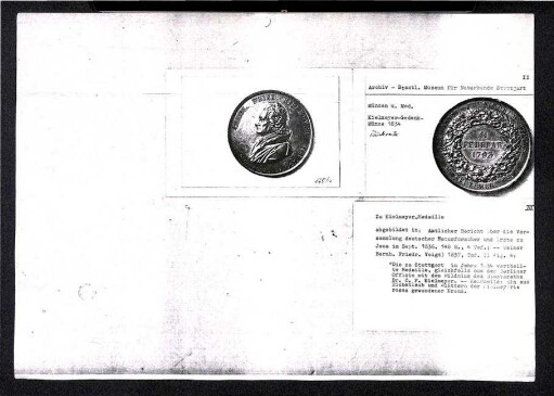 Abbildung der Kielmeyer Medaille in Kopie