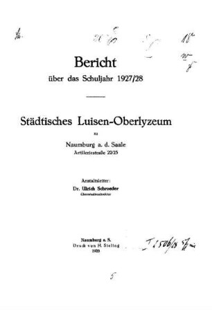 1927/28: Bericht ... - 1927/28