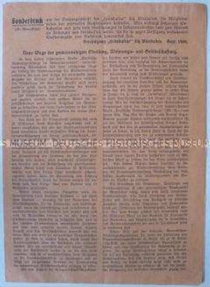 Sonderdruck der Zeitschrift "Heimkultur" zum Siedlungsbau während des 1. Weltkrieges ("Hindenburg-Häuser")