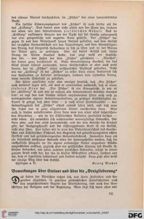 34: Bemerkungen über Steiner und über die "Dreigliederung"