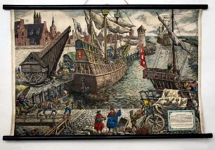 Hanseatische Kauffahrteischiffe im Hafen