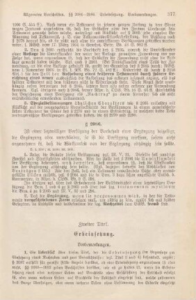 Zweiter Titel. Erbeinsetzung