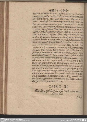 Caput III. De his, qui Legati esse videntur nec tamen sunt