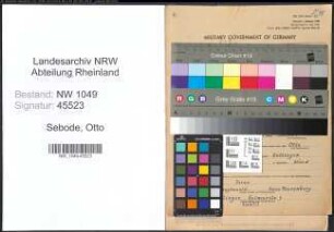Entnazifizierung Otto Sebode , geb. 19.01.1901 (Technischer Angestellter)