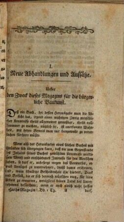 Allgemeines Magazin für die bürgerliche Baukunst. 1,1, 1, 1. 1789
