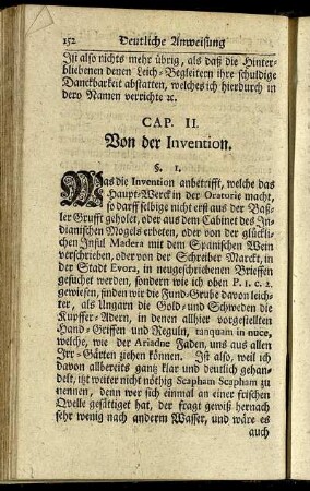 Cap. II. Von der Invention.