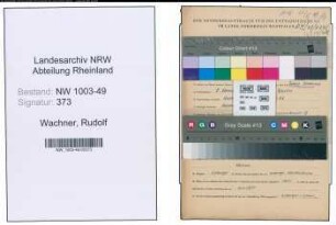 Entnazifizierung Rudolf Wachner , geb. 08.01.1914 (Angestellter)