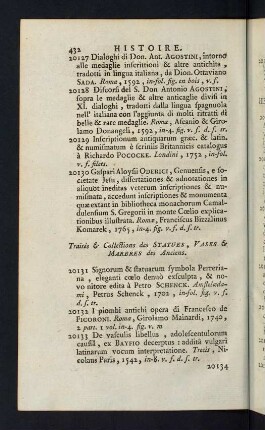 432-433, Traités & Collections des Statues, Vases & Marbres des Anciens