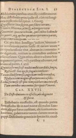 Cap. XXVII. [i. e. XVI.] De Distributione ex effectis, ubi de genere & specie.