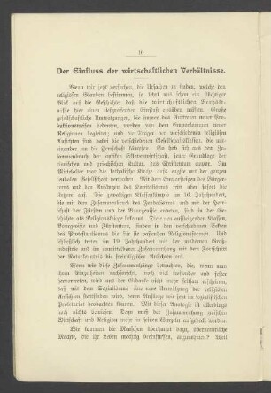 Der Einfluss der wirtschaftlichen Verhältnisse