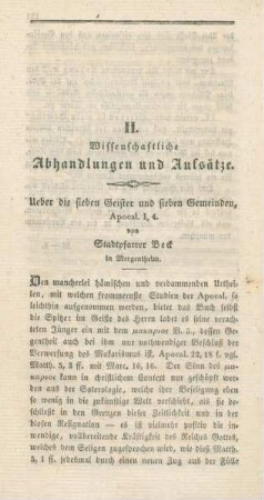 Wissenschaftliche Abhandlungen und Aufsätze