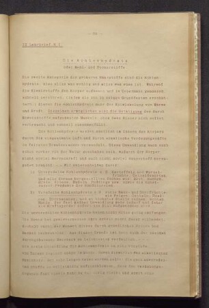 12. Lehrbrief. K.I. Die Kohlenhydrate.