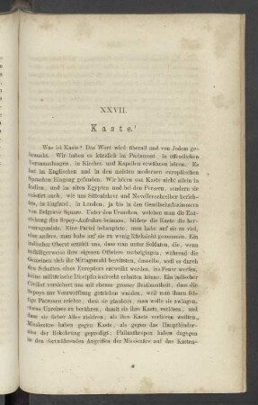 XXVII. Kaste