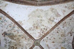 Gewölbebilder mit Drolerien, Ranken- und Laubwerk — Drolerien mit Harfe, Ranken- und Laubwerk — Westliche Gewölbekappe