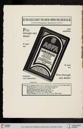 Actien-Gesellschaft für Anilin-Fabrikation [AGFA Handbook]