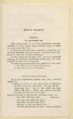 Abriß der Grammatik